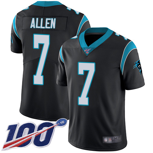 Carolina Panthers Limited Black Youth Kyle Allen Home Jersey NFL Football #7 100th Season Vapor Untouchable->women nfl jersey->Women Jersey